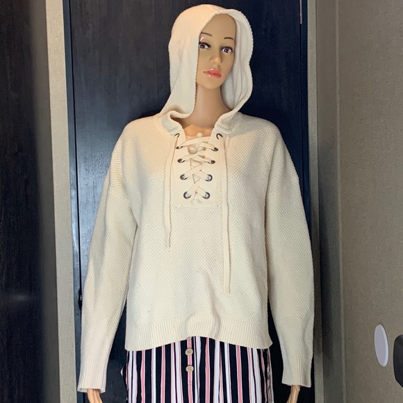 Madewell Jameson Lace Up Merino Wool Sweater - Picture 4 of 13